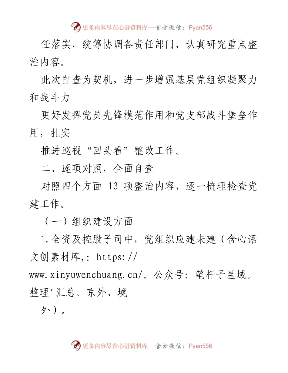 [报告] 党建工作自查 - XX司党支部党建工作专项整治自查报告.docx_第2页