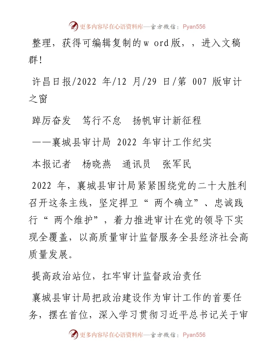 .12.29本报记者杨晓燕通讯员张军民：踔厉奋发笃行不怠扬帆审计新征程.docx_第1页