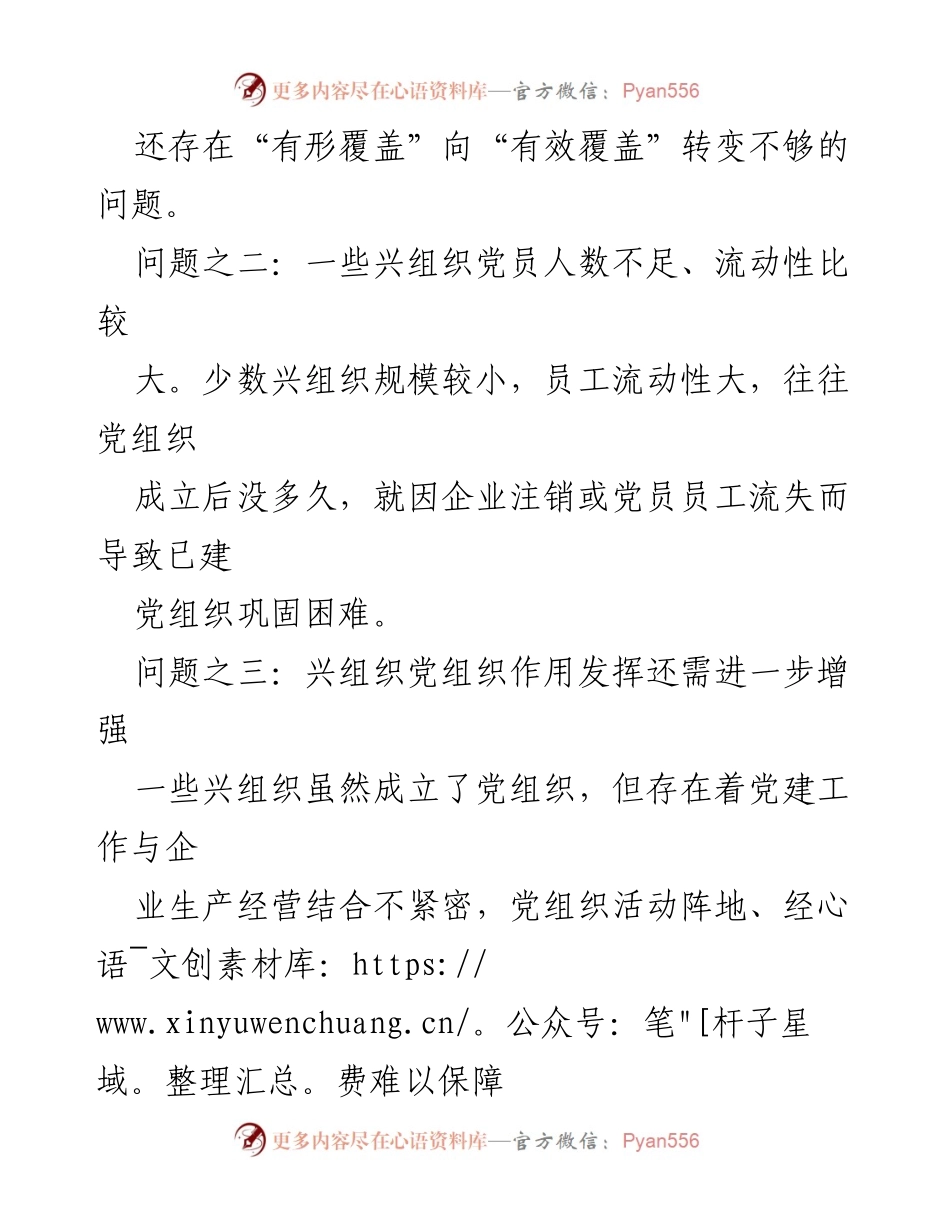 [调研报告] 党建工作 - 兴组织党建问题及改进建议分析.docx_第2页