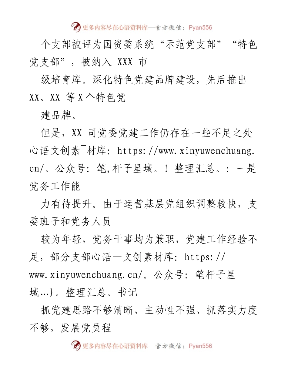 [点评] 党建工作述职评议会 - XX 司党委党建工作总结与改进建议.docx_第2页