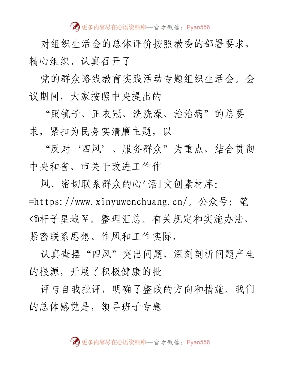 [点评] 领导班子专题组织生活会 - 督导组对专题组织生活会的点评与建议.docx_第2页