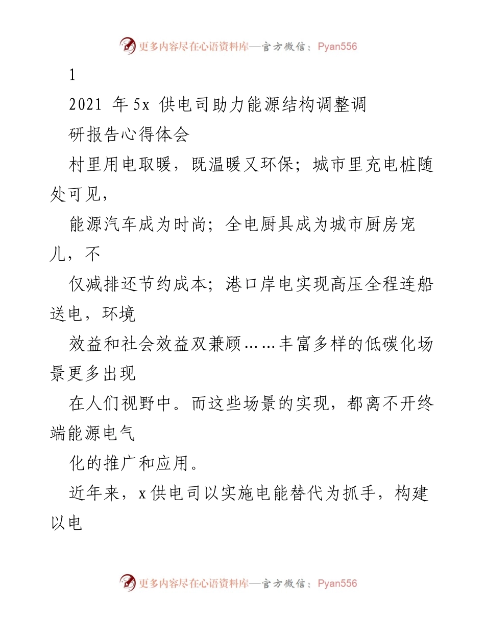 [调研报告] 供电司助力乡村电气化 - _推动乡村电气化：x供电司的电能替代实践与成效_.docx_第1页