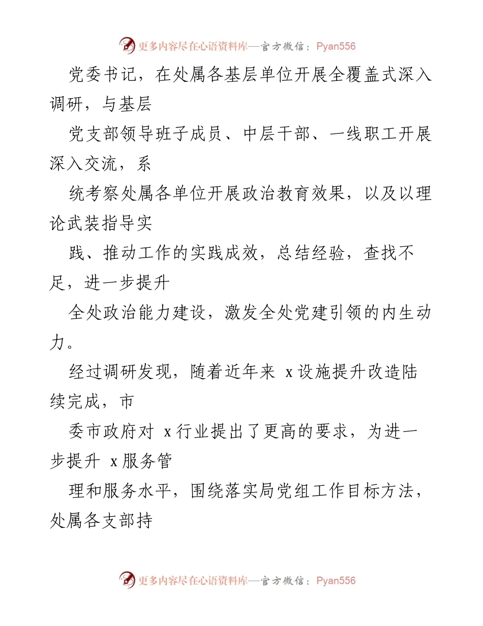 [调研报告] 党委书记调研 - 提升政治能力建设，推动高质量发展.docx_第2页