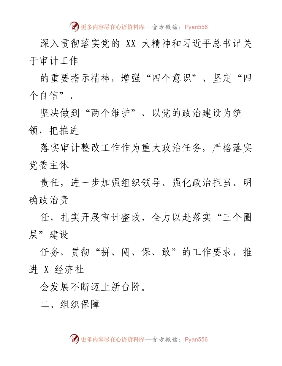 [报告] 镇党委会议 - X 镇主要领导任期经济责任审计整改落实方案报告.docx_第2页