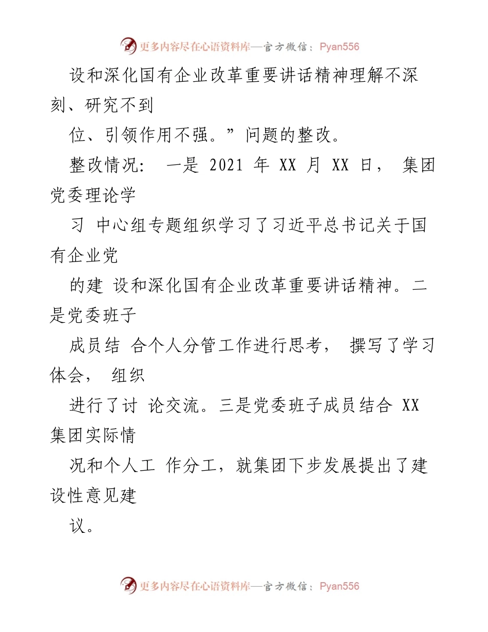 [报告] 巡察整改 - 国企党委书记巡察反馈整改情况报告.docx_第2页