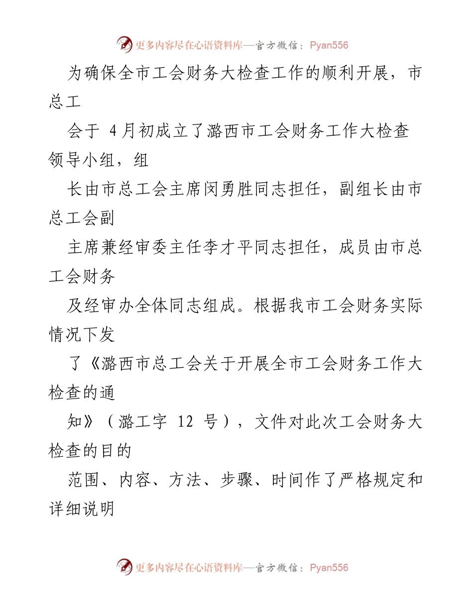 [调研报告] 工会财务大检查 - 潞西市工会财务大检查情况报告.docx_第2页