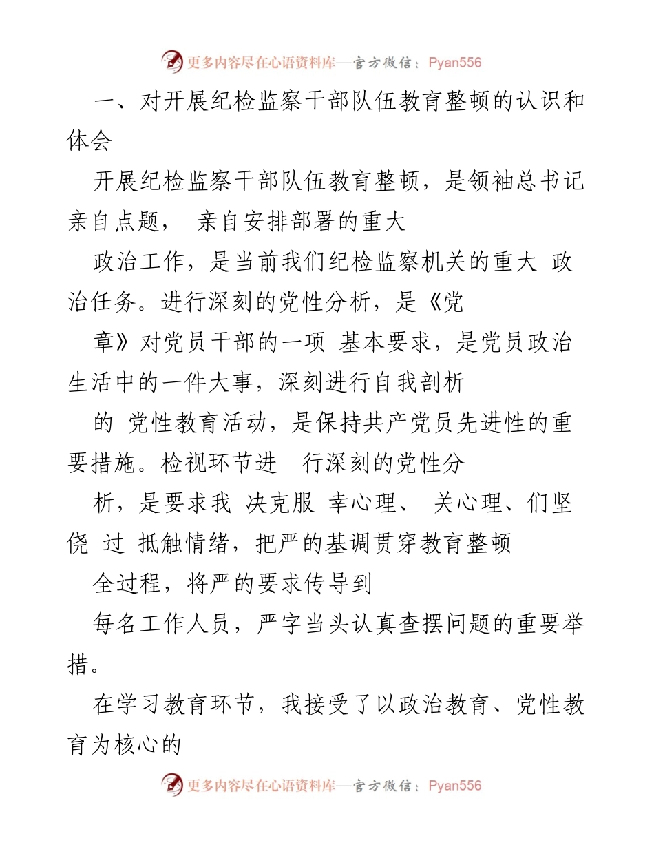 [党性分析报告] 纪检监察干部教育整顿 - 深入自查自纠的党性分析与整改措施.docx_第2页