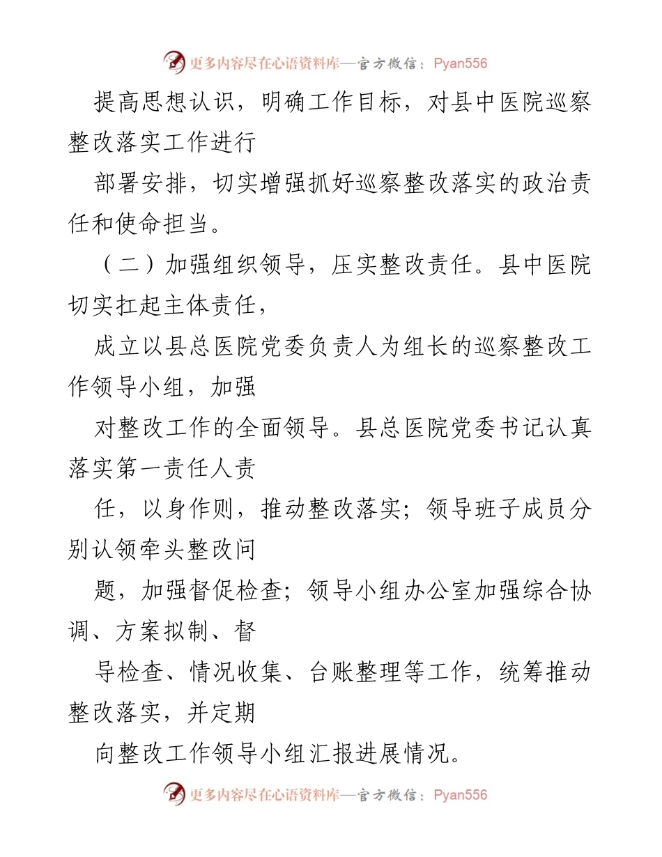 [报告] 巡察整改 - X县中医院巡察整改进展情况报告.docx_第2页