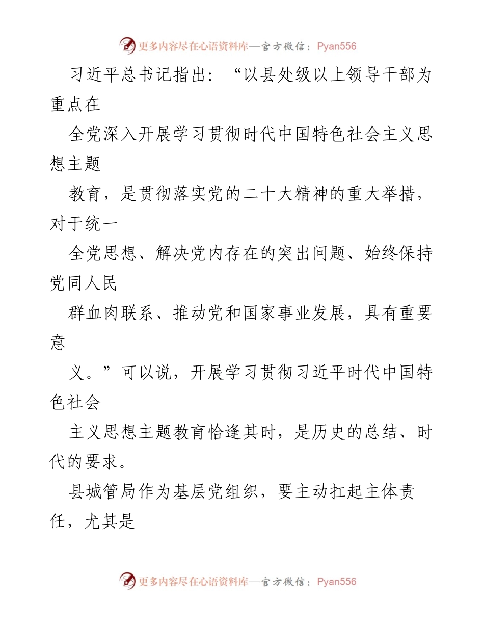 [党课讲稿] 主题教育动员 - 学思践悟守初心、立足岗位担使命，奋力推动城市管理工作上台阶.docx_第2页