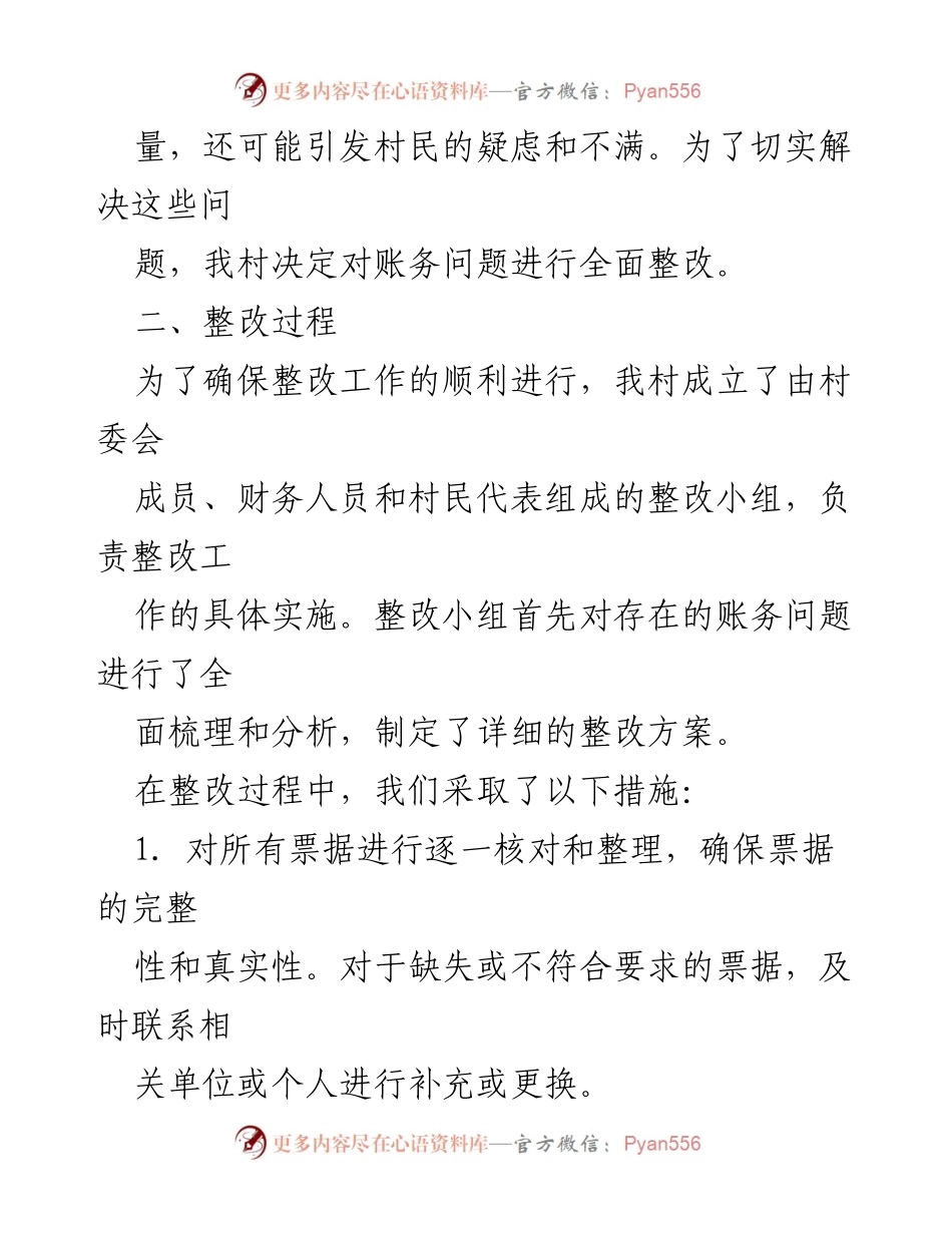 [报告] 村务整改 - XXX村账务整改情况报告.docx_第2页