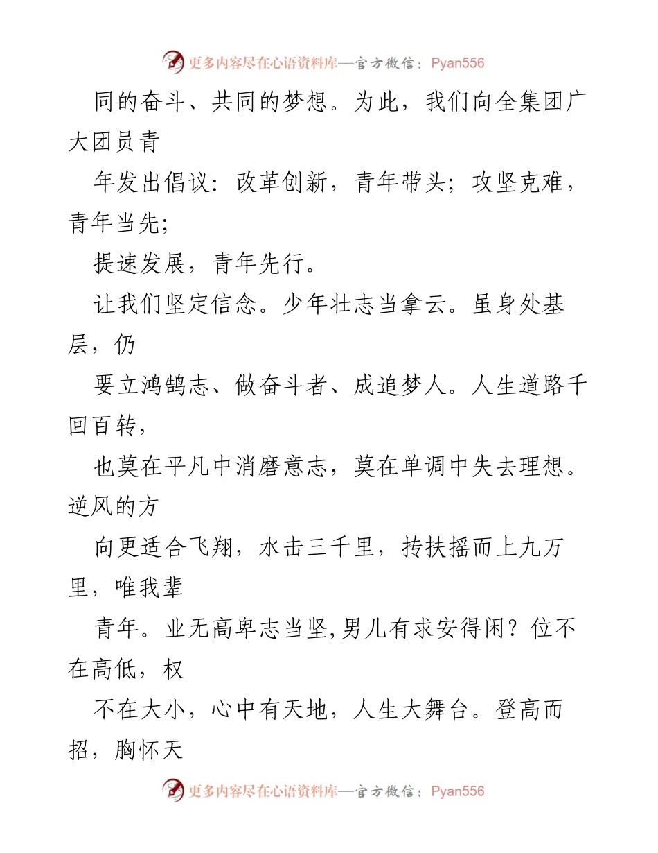 [倡议书] 团代会 - 青年共筑梦想，勇担使命.docx_第2页