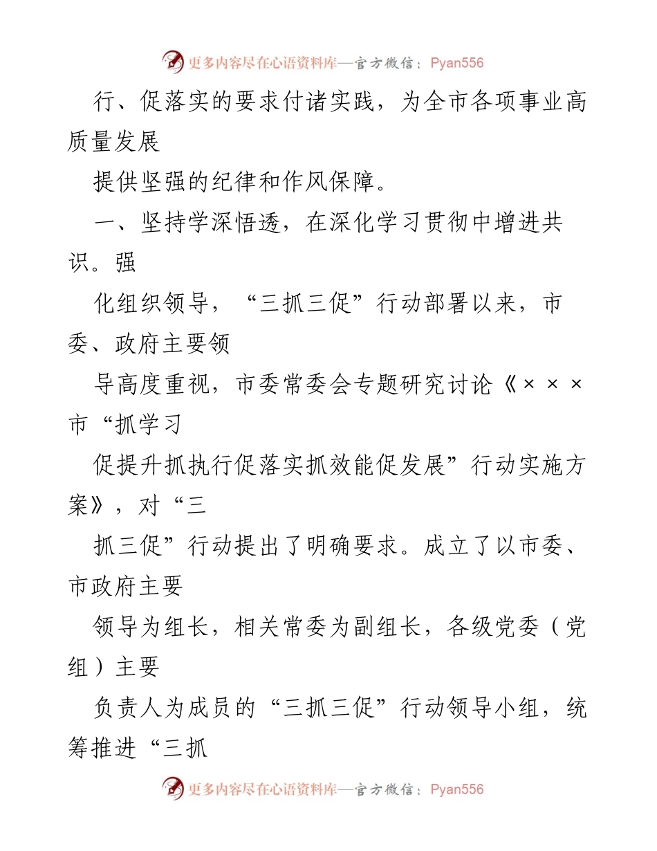 [典型材料] 省市“三抓三促”行动动员部署会议 - XX市“三抓三促”行动工作推进典型材料.docx_第2页