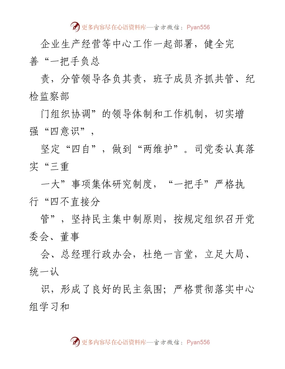 [调研报告] 国企司领导班子政治“画像”评价及责任履行分析.docx_第2页