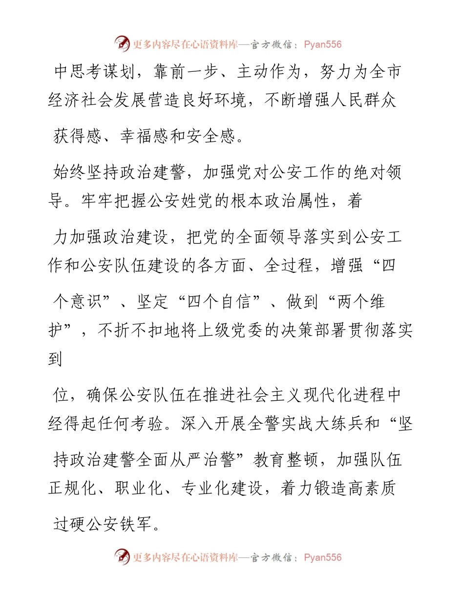 .12.30市公安局党委副书记政委樊守林：以更高水平平安建设护航经济社会高质量发展.docx_第2页