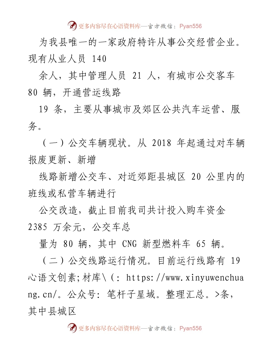 [调研报告] 城市公交发展 - 某县城市公交发展现状与问题分析报告.docx_第2页