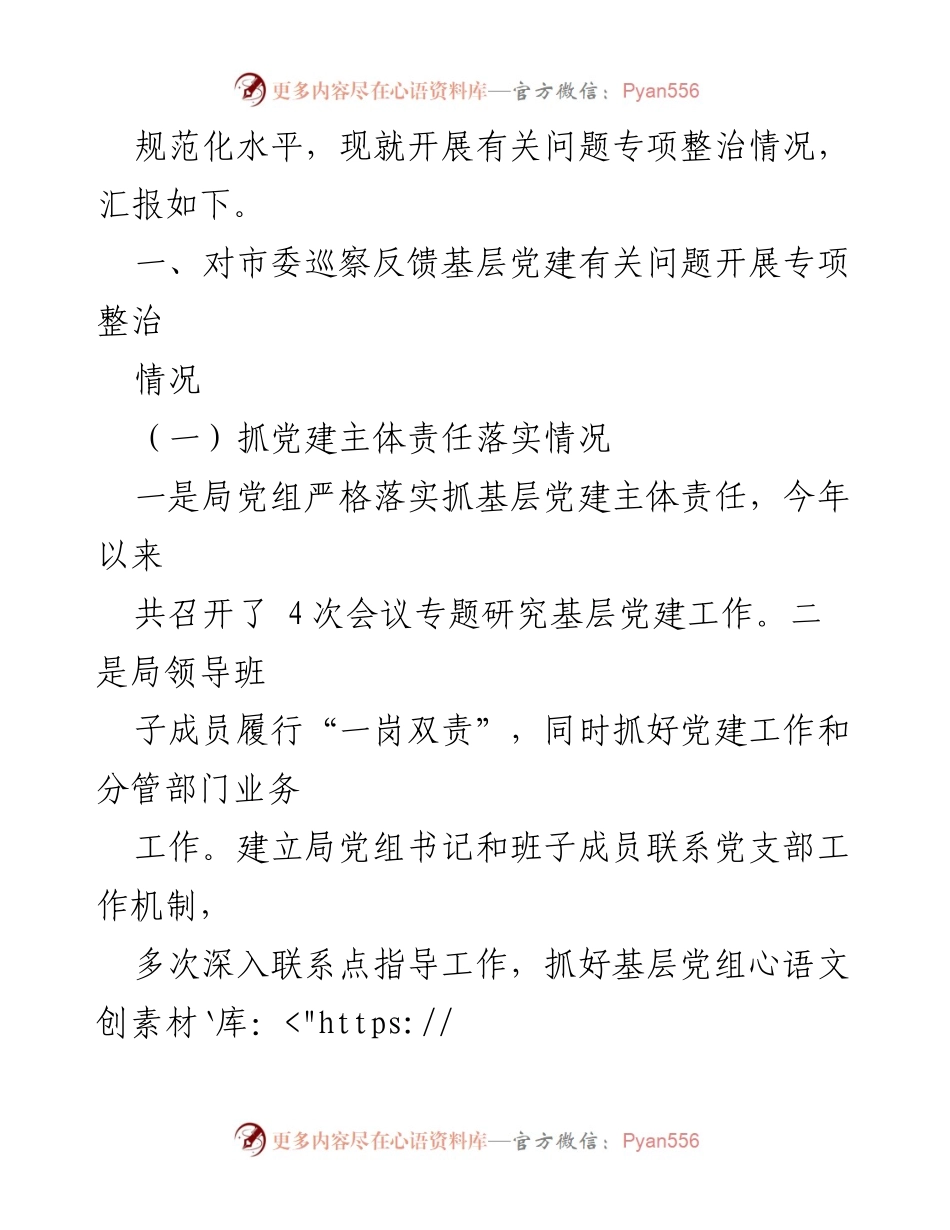 [报告] 市文旅局 - 基层党建问题专项整治自查自纠情况汇报.docx_第2页