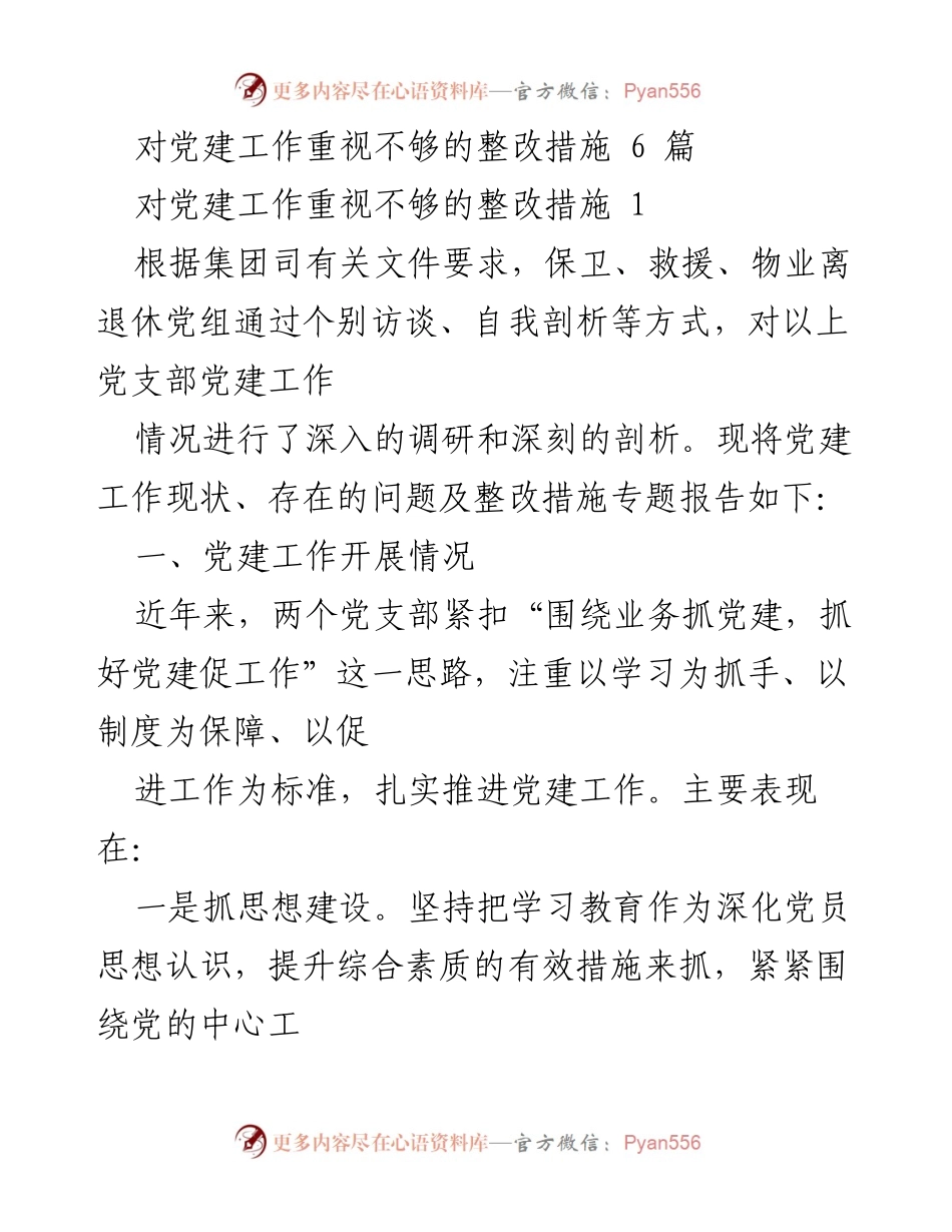 [调研报告] 党建工作整改 - 党建工作现状及整改措施专题报告.docx_第1页