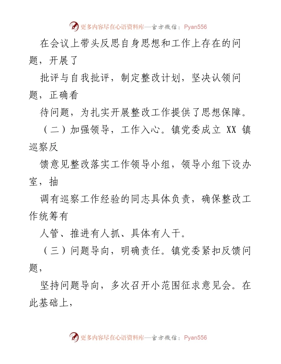 [报告] 巡察整改 - XX镇委员会巡察整改情况报告.docx_第2页
