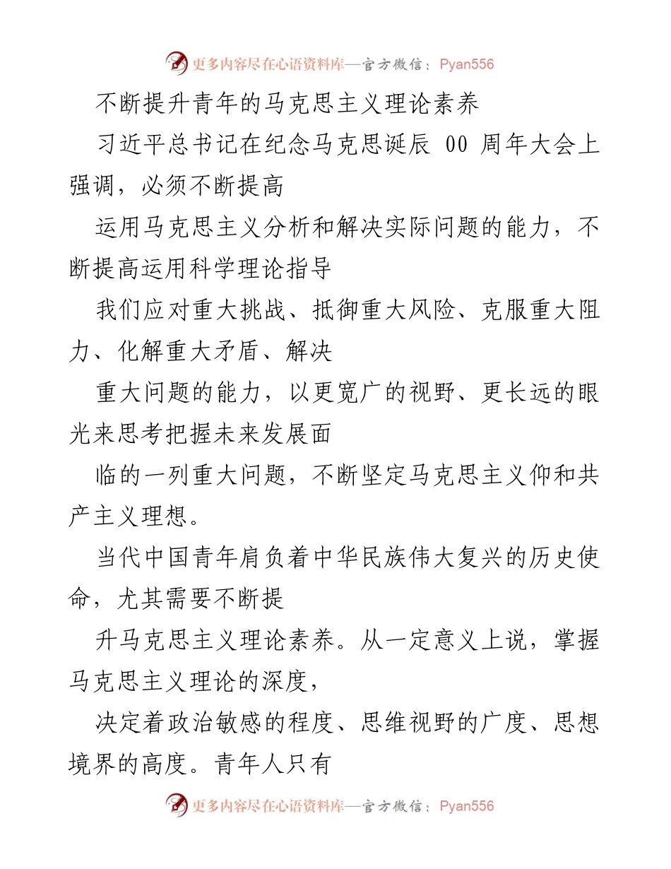 [调研报告] 不断提升青年的马克思主义理论素养与精神素养.docx_第2页
