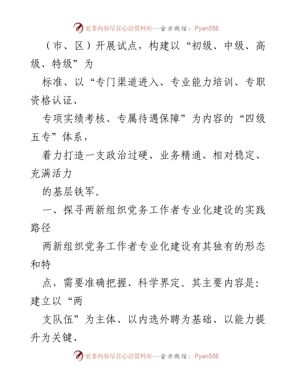 [调研报告] 党建工作 - 两新组织党务工作者专业化建设的探索与实践.docx_第2页