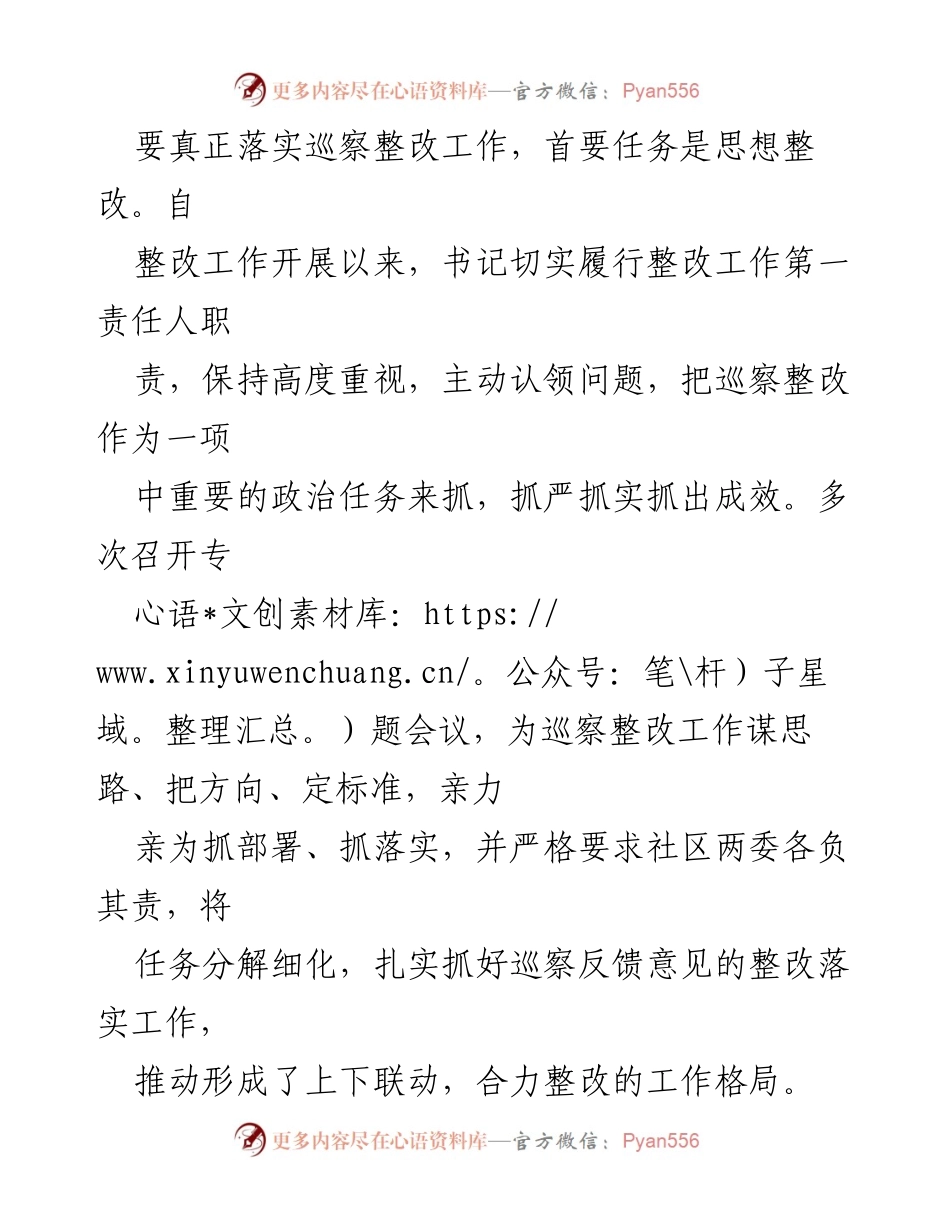 [报告] 社区巡察 - XX社区巡察整改情况报告.docx_第2页