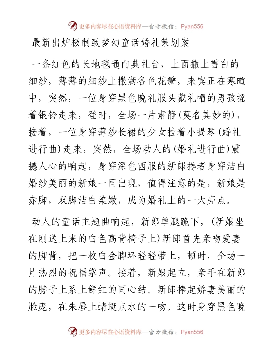 0505最新出炉极制致梦幻童话婚礼策划案.docx_第1页