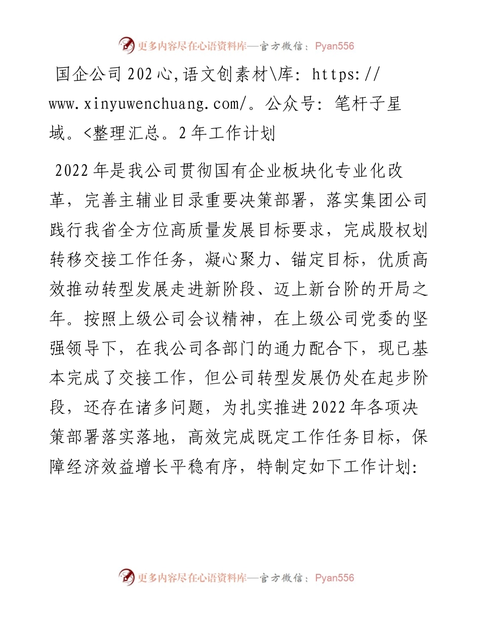 012117：国企公司工作计划.docx_第1页