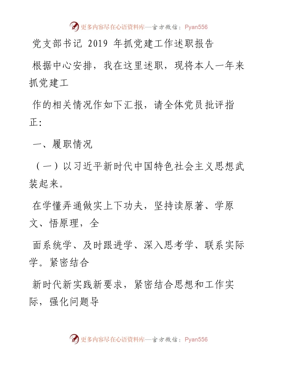 0214笔友分享党支部书记抓党建工作述职报告.docx_第1页