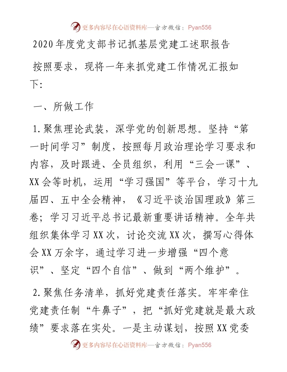 0131-度党支部书记抓基层党建工述职报告.docx_第1页