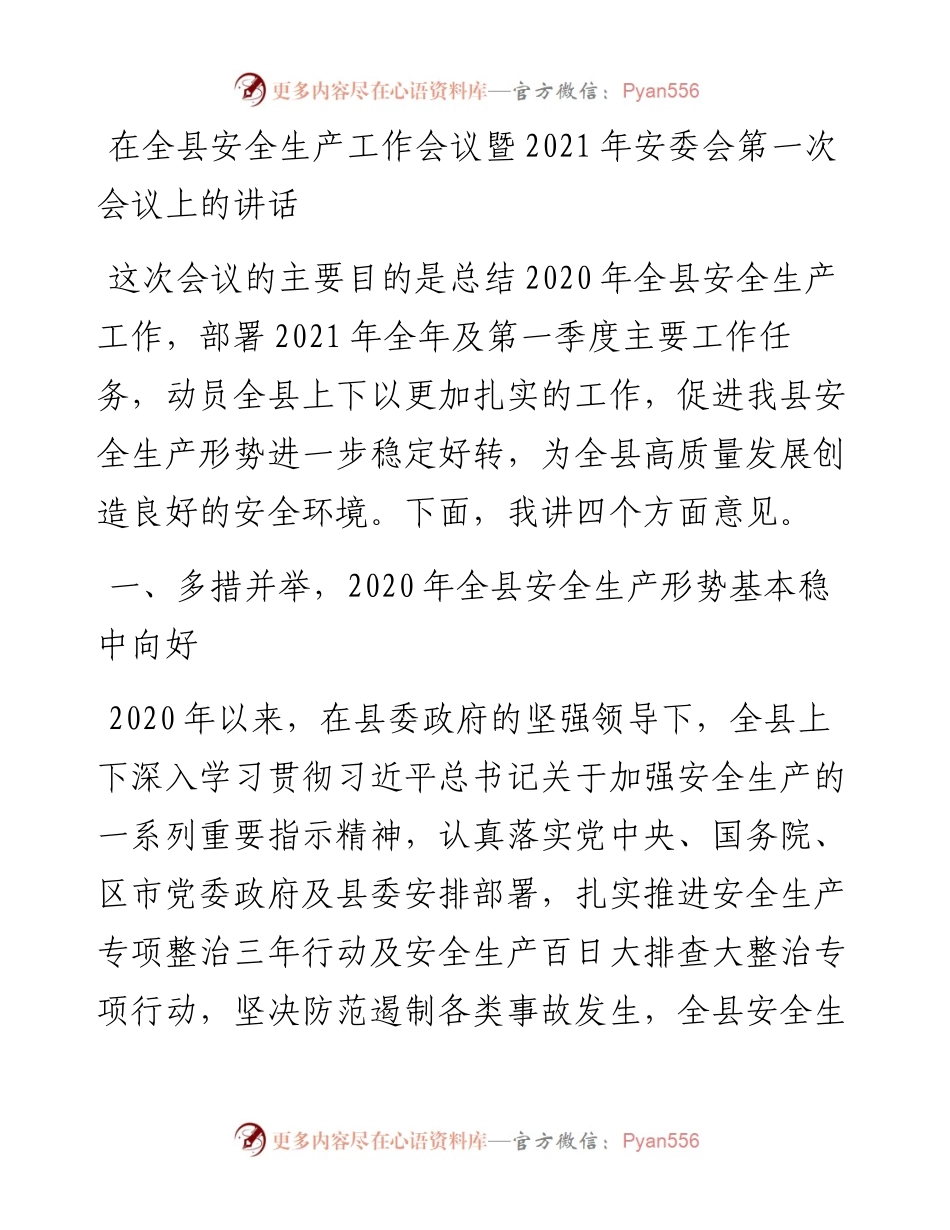 0210在全县安全生产工作会议暨安委会第一次会议上的讲话.docx_第1页