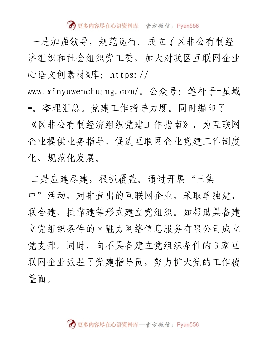 0127X区互联网企业党建工作情况总结.docx_第2页