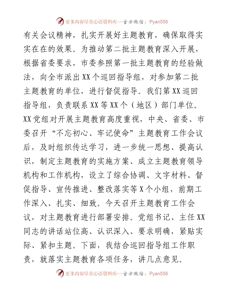 082004第二批不忘初心牢记使命主题教育动员部署会议督导组长讲话.docx_第2页