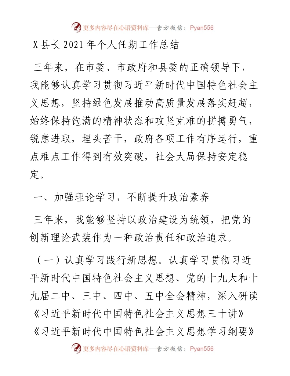 0731X县长个人任期工作总结.docx_第1页