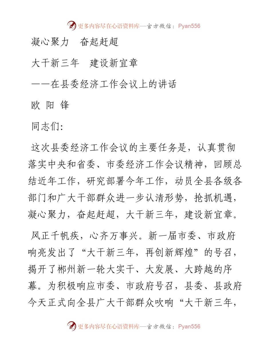 10-一篇很精彩的经济工作会议讲话.docx_第1页