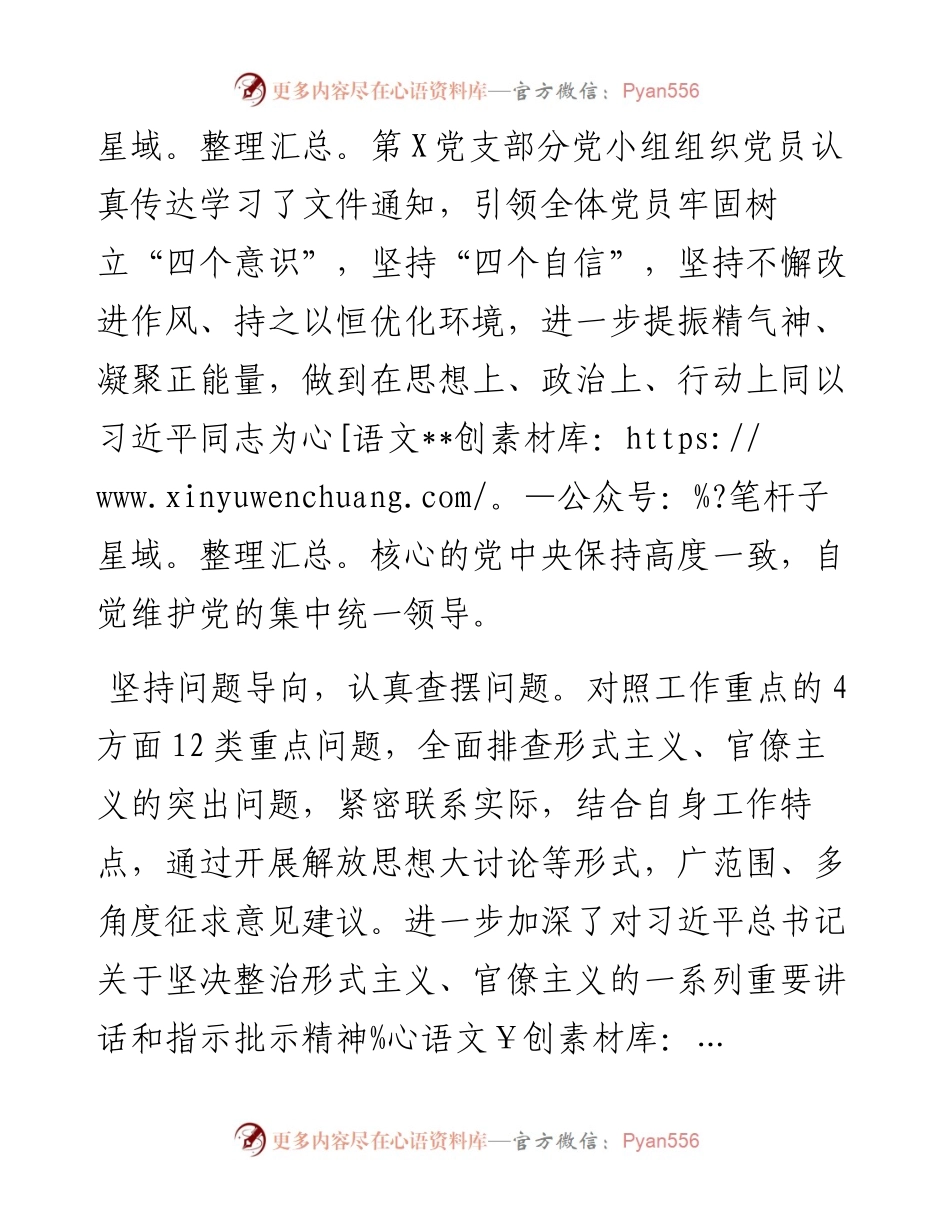 0514党支部关于落实集中整治形式主义、官僚主义工作的工作汇报.docx_第2页