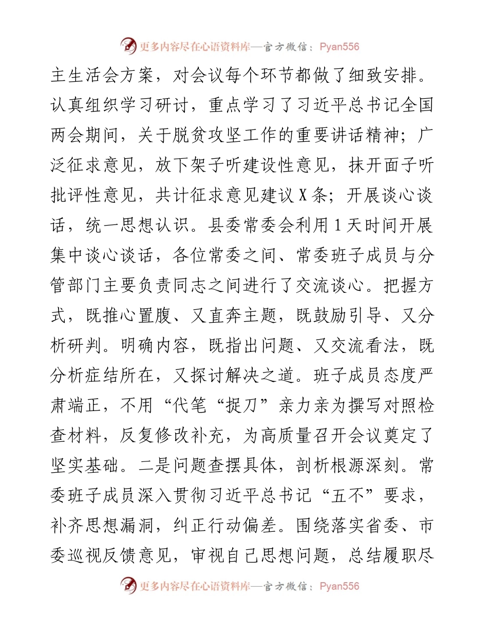 0325在脱贫攻坚专题民主生活会上的点评讲话（范文）.docx_第2页