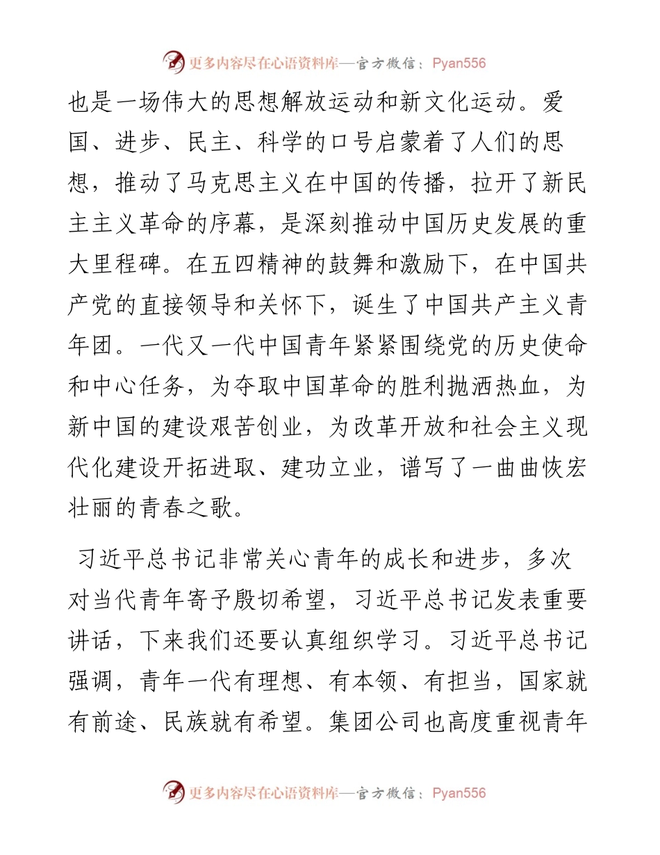 041008在公司五四青年节表彰大会上的讲话.docx_第2页