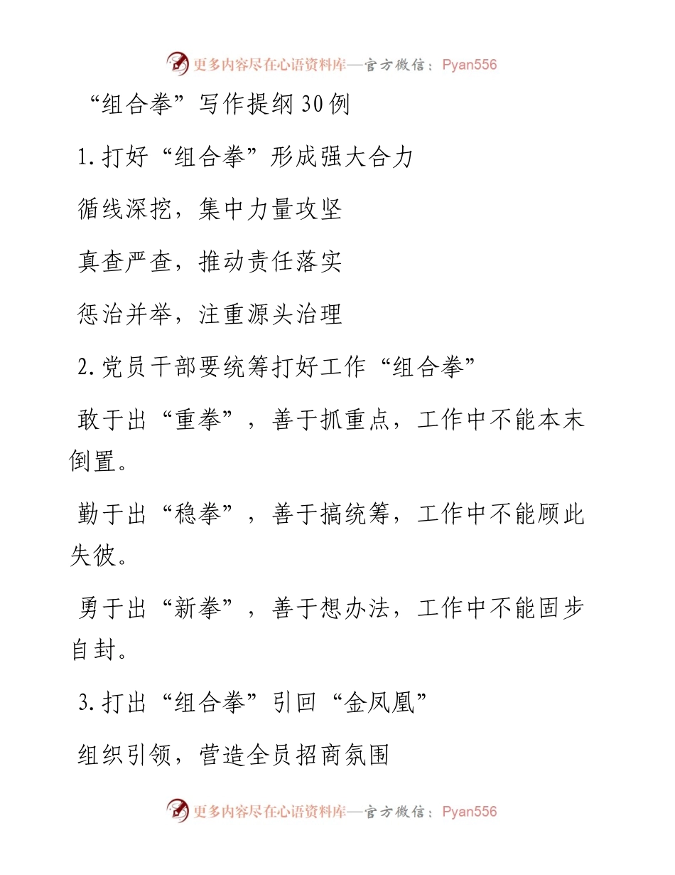 1006“组合拳”写作提纲30例.docx_第1页