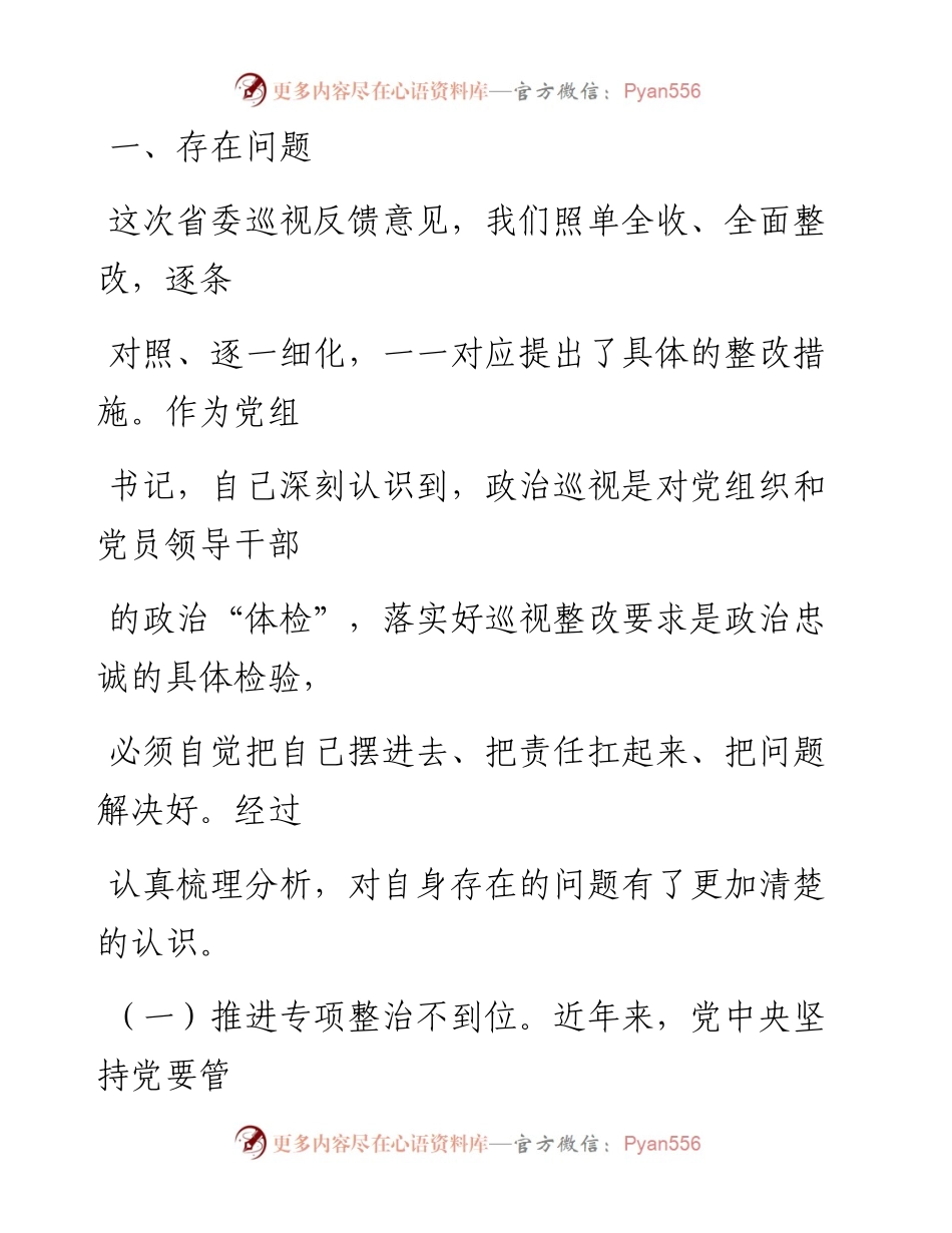 0508笔友分享巡视整改专题民主生活会对照检查材料.docx_第2页