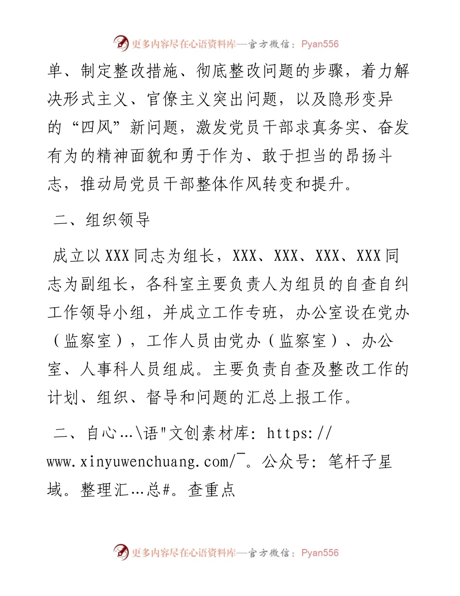 0622X局关于开展形式主义、官僚主义问题自查整改工作方案（范文）.docx_第2页