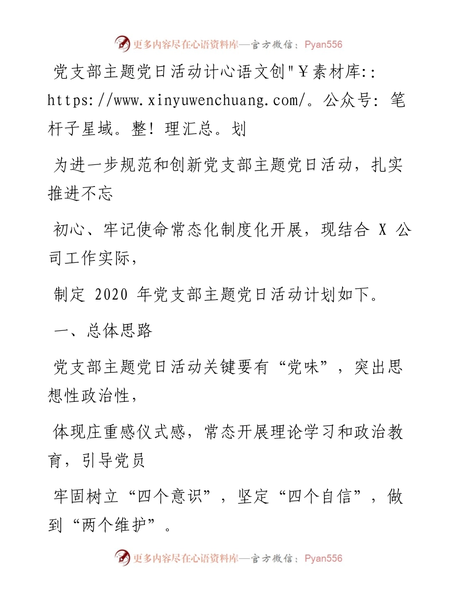 0419笔友分享党支部主题党日活动计划.docx_第1页