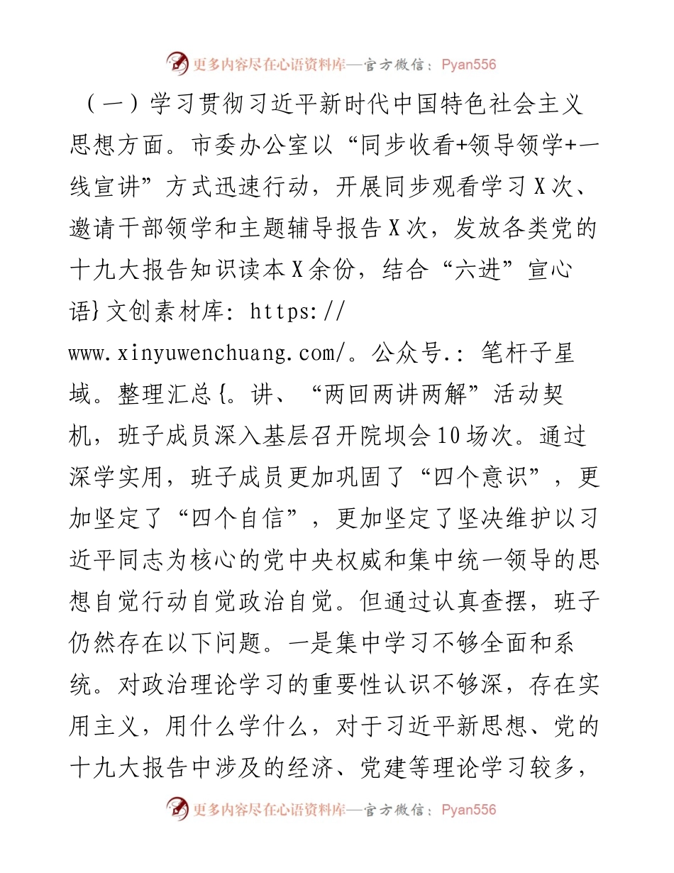 0206市委办班子度民主生活会对照检查材料.docx_第2页