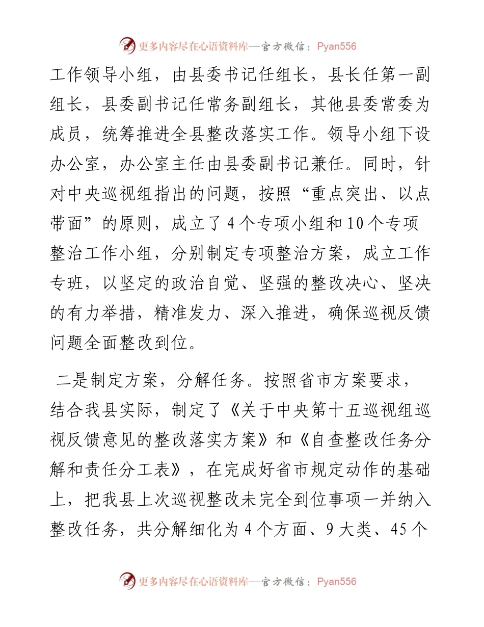 0818X县委关于中央巡视反馈意见整改工作开展情况的汇报.docx_第2页