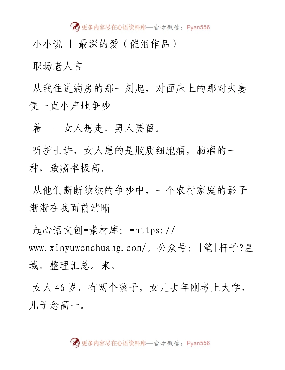 -06-03 小小说  最深的爱（催泪作品）.docx_第1页