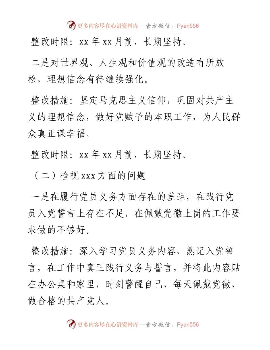 030739：乡党委副书记组织生活会和民主评议党员个人问题整改实施方案.docx_第2页
