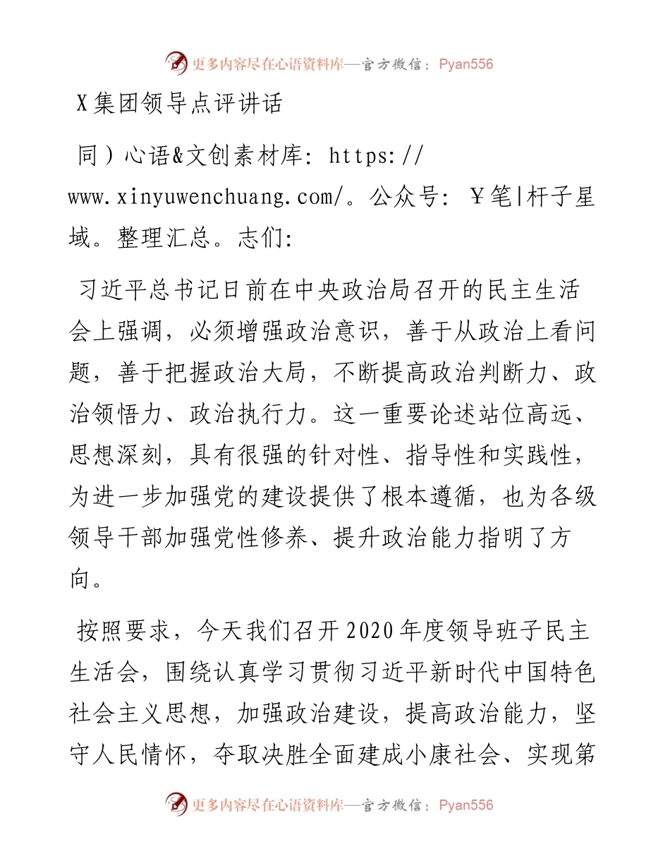 0202X集团领导点评讲话.docx_第1页