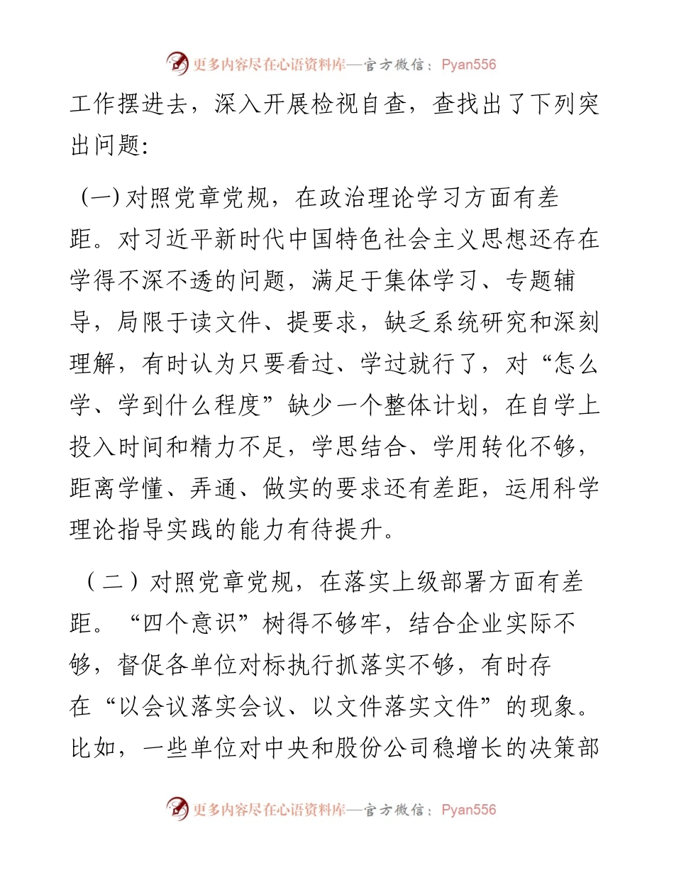 081003对照党章党规找差距专题会发言材料.docx_第2页