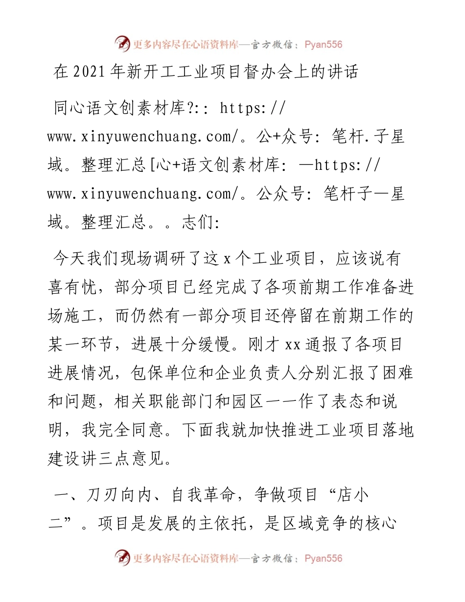 0206在新开工工业项目督办会上的讲话.docx_第1页