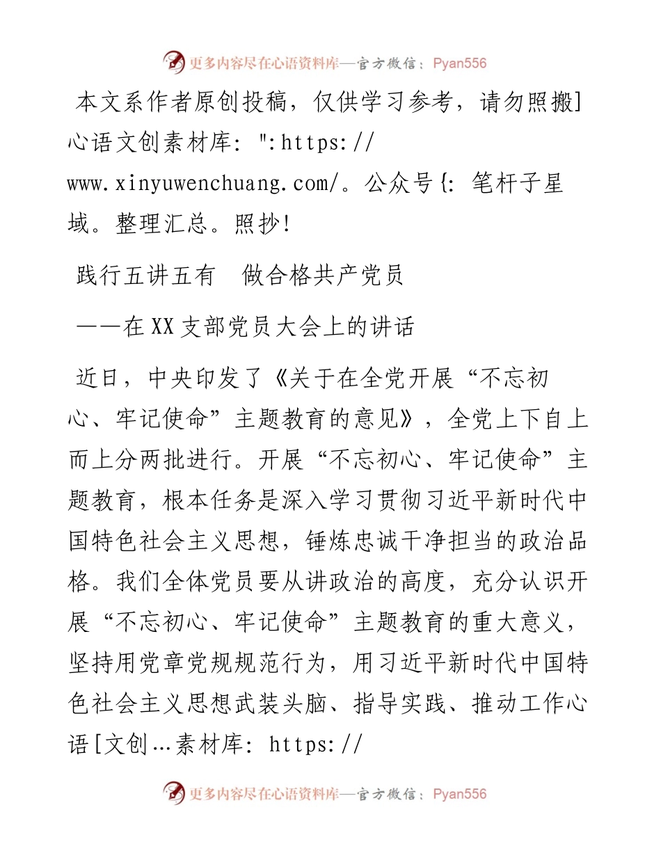0627在党支部党员大会上的讲话（关于主题教育）.docx_第1页