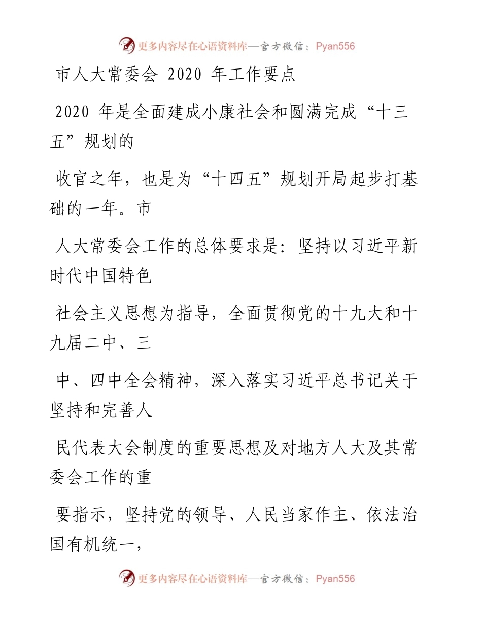 0310笔友分享市人大常委会工作要点.docx_第1页